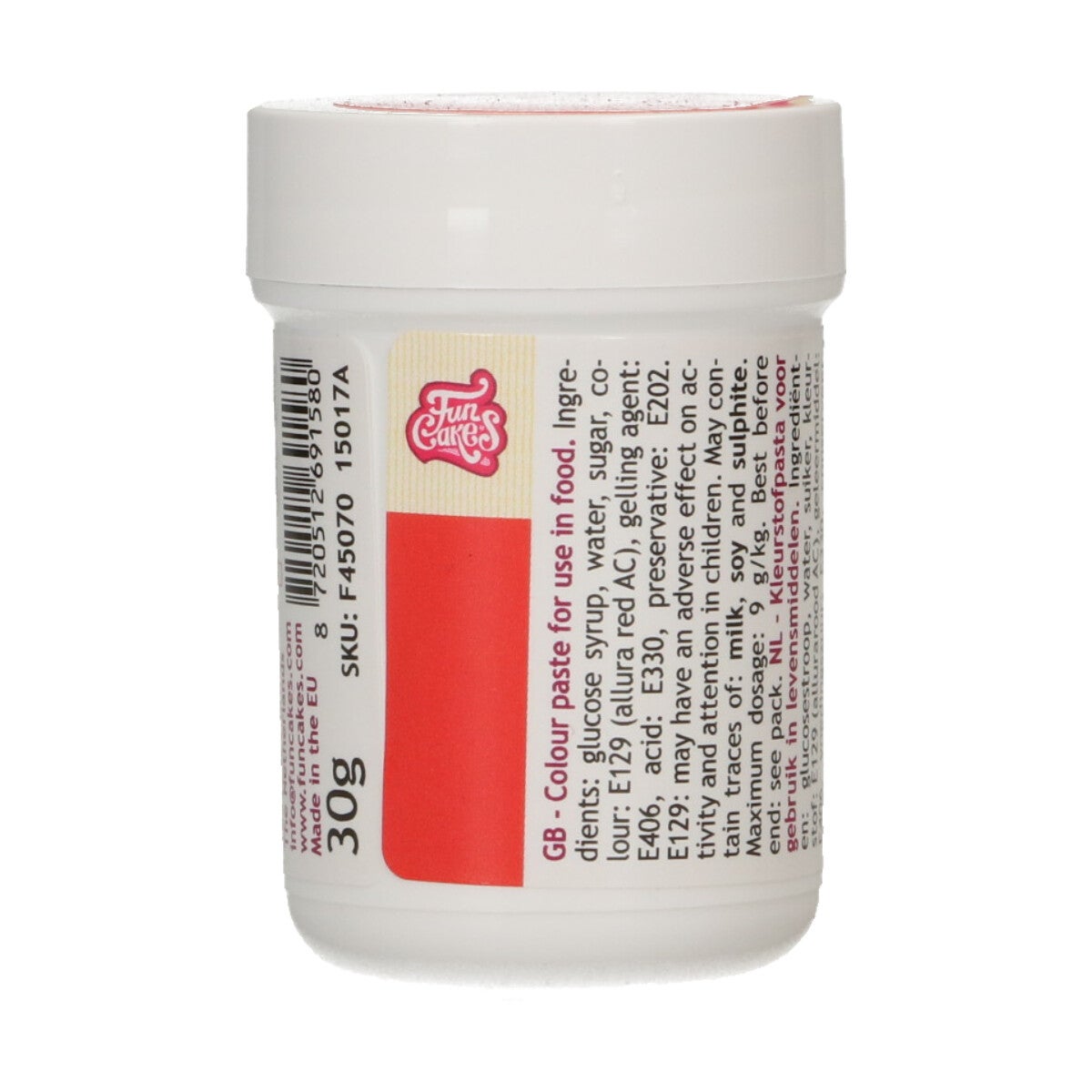 FunCakes Colorant Alimentaire Pâte Rouge 30 g