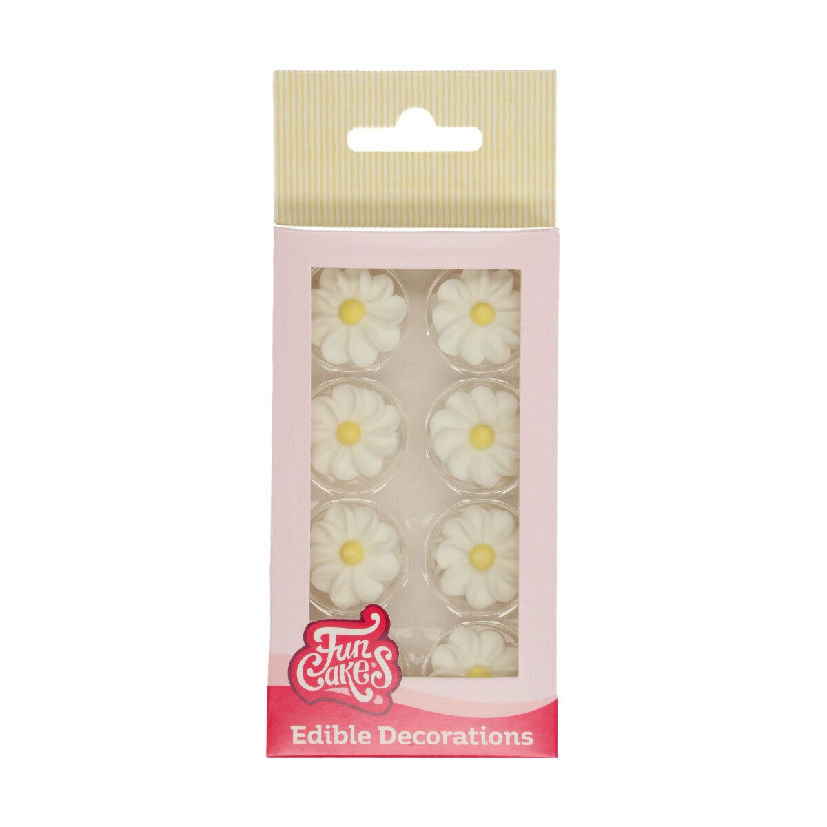 FunCakes Décorations en sucre marguerites blanches pk/16