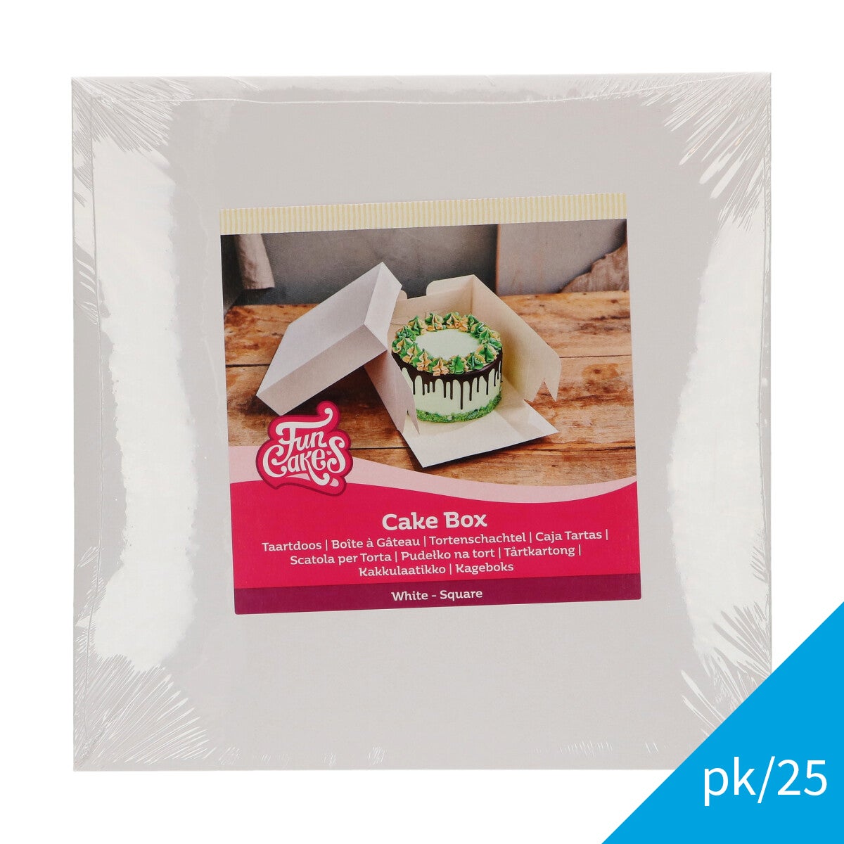 FunCakes Boîte à Gâteaux Blanc 33x33x15 cm pk/25