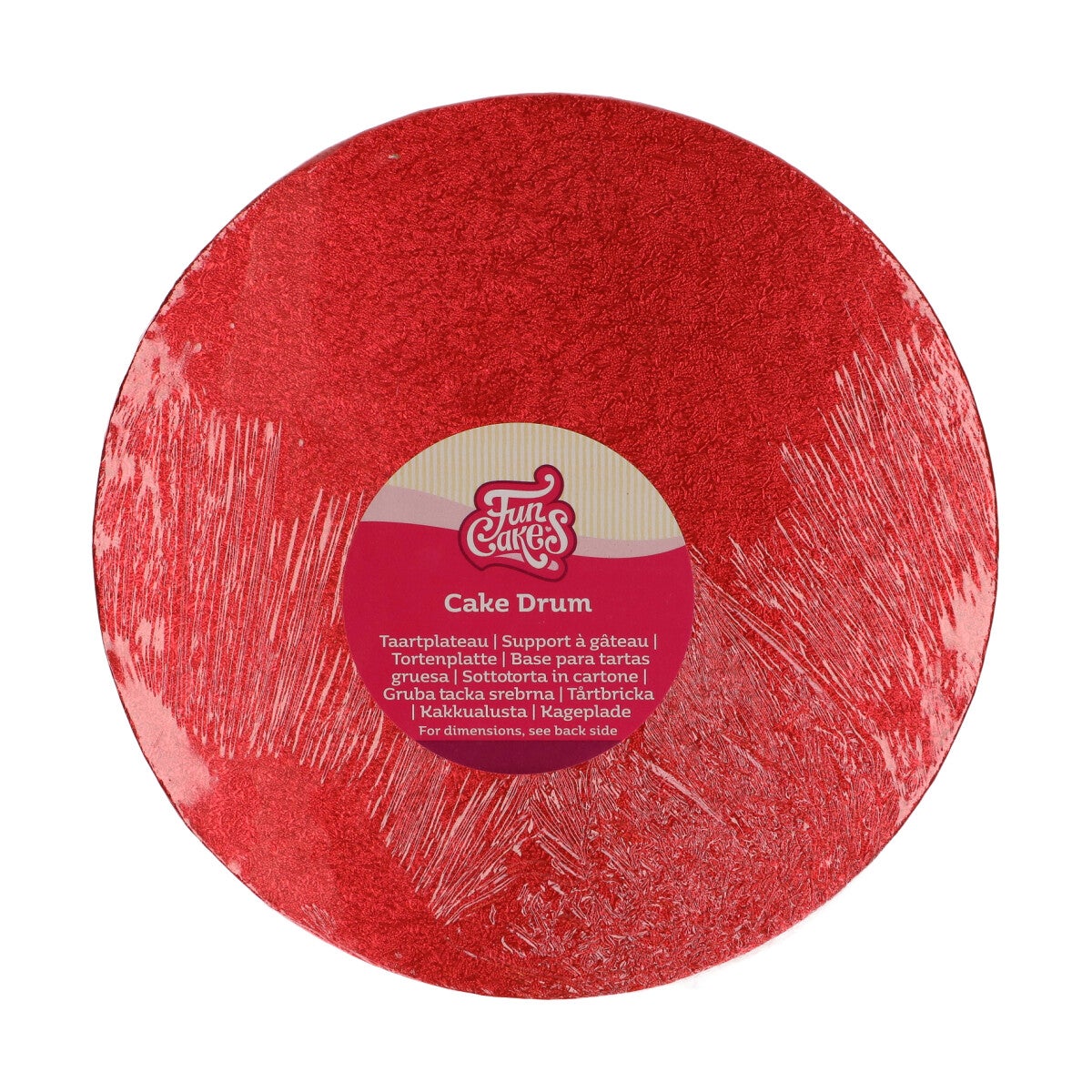 FunCakes Cake Drum Rond Ø25cm -Rouge-