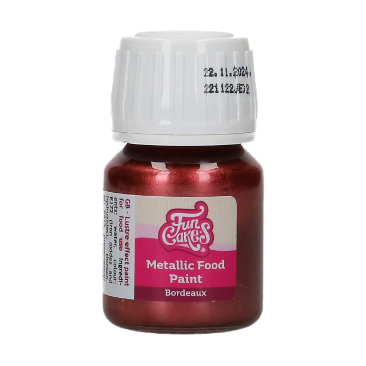 FunCakes Peinture Alimentaire Métallique Bordeaux 30 ml