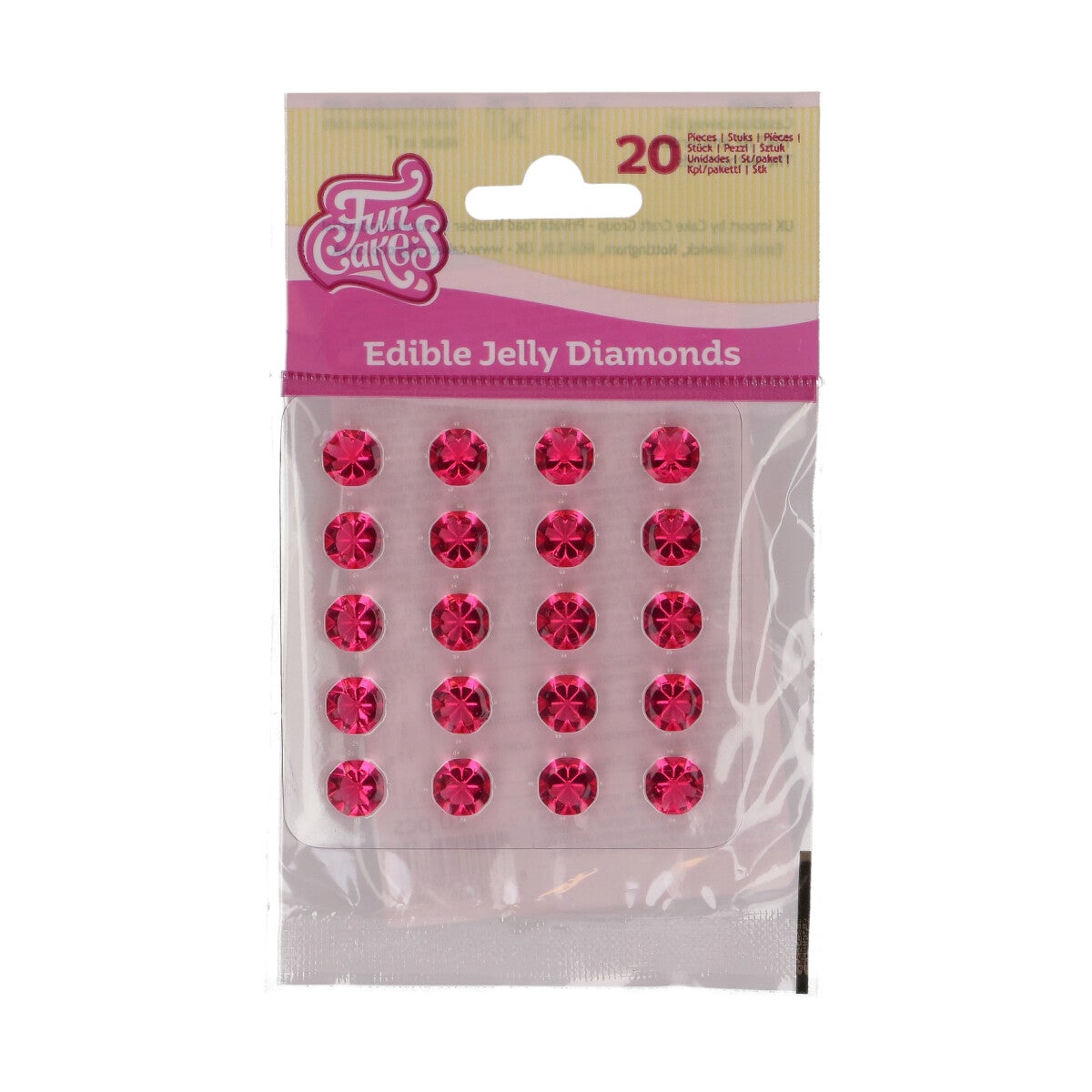FunCakes Comestible Jelly Diamonds Pink pk/20