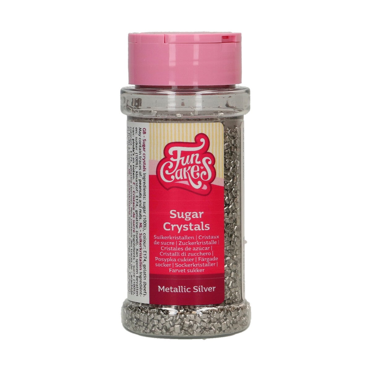 FunCakes Sugar Crystals - Argent Métallisé 80g