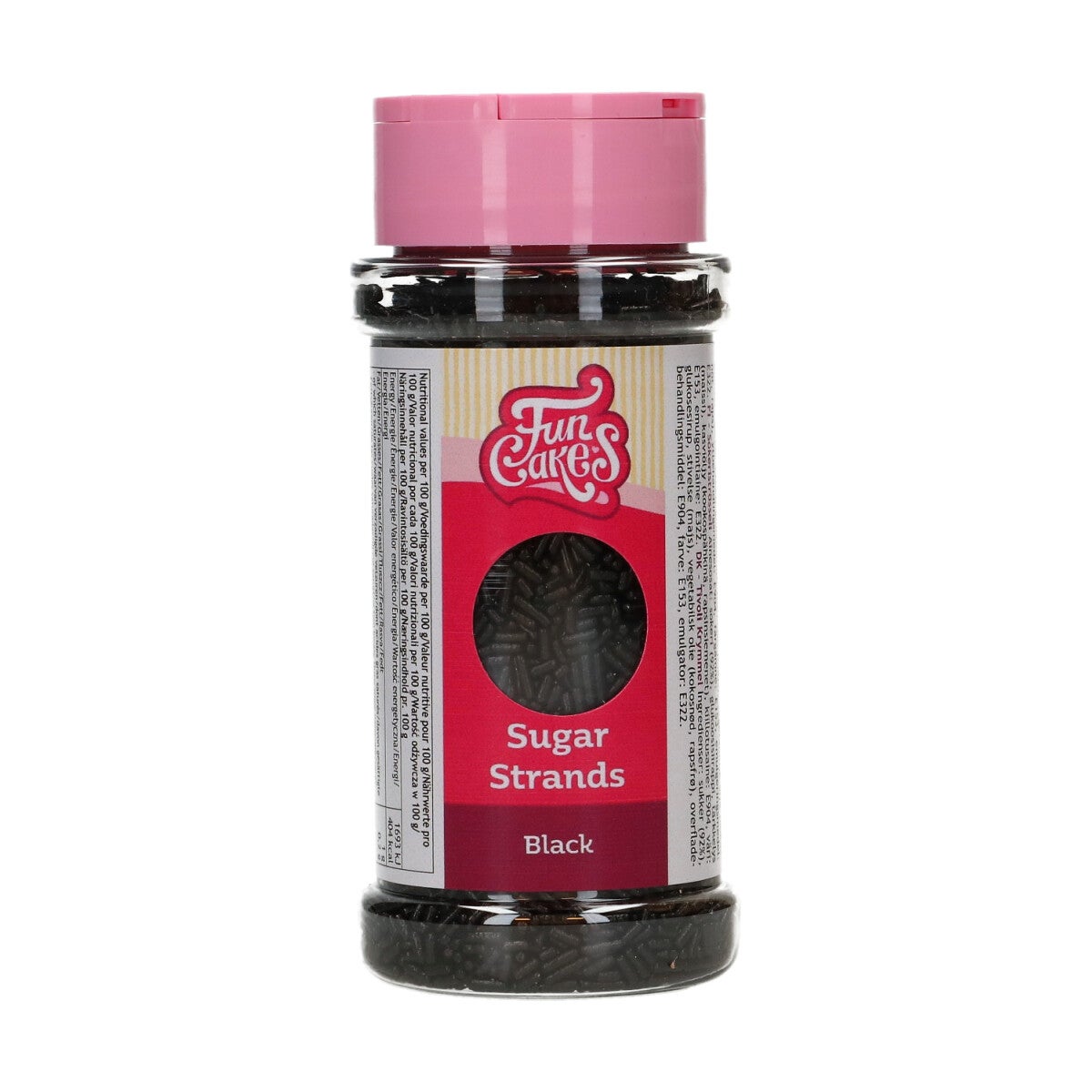 FunCakes Sugar Strands noir 80 g