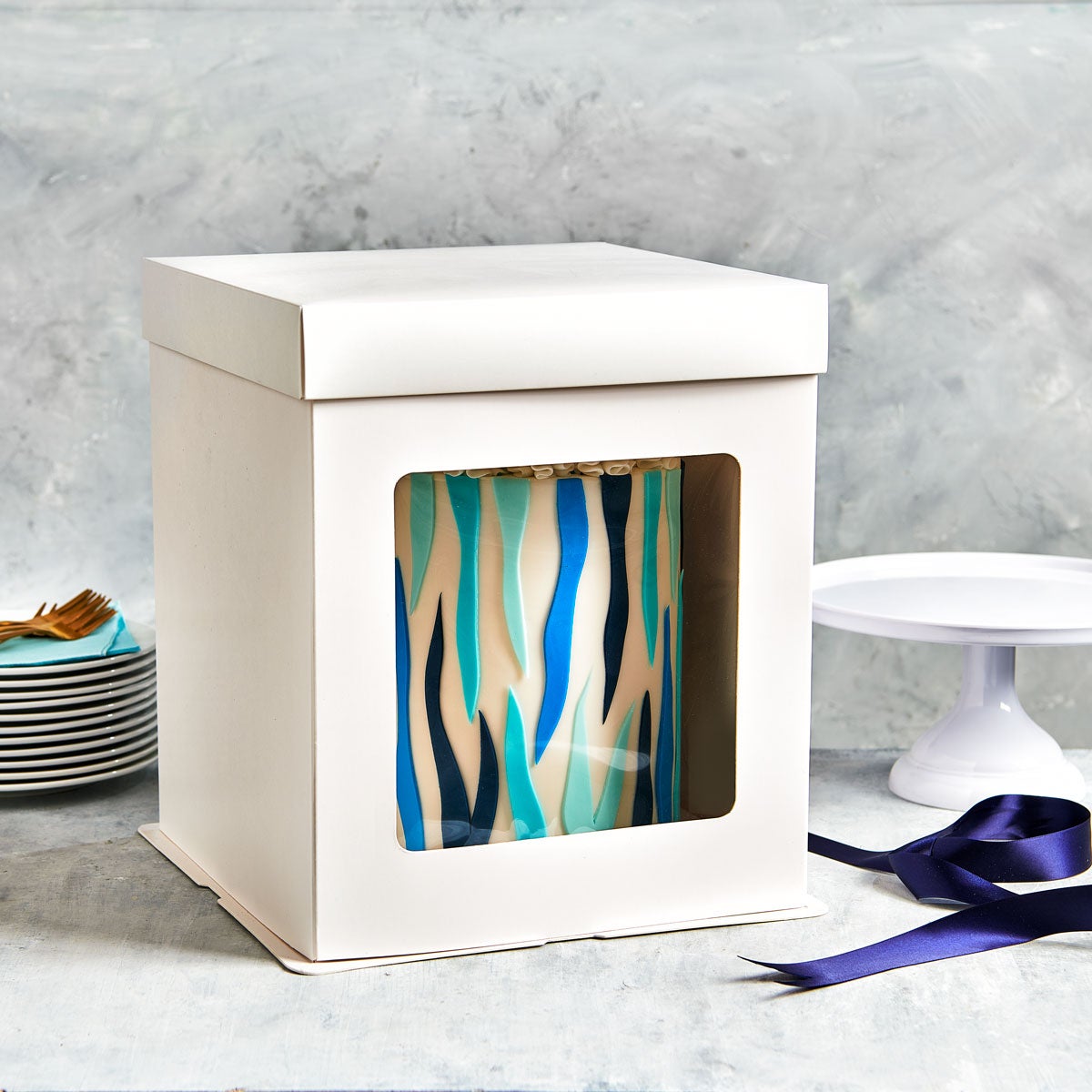 FunCakes Tall Cake Box 35,5 x 35,5 x 40,5 cm - Blanc