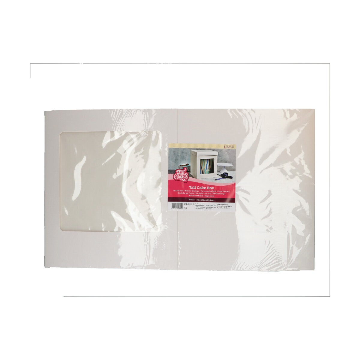 FunCakes Tall Cake Box 30,4 x 30,4 x 34,5 cm - Blanc