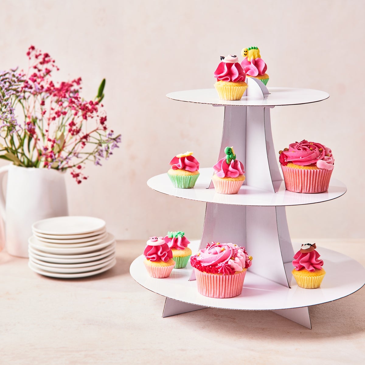 FunCakes 3 Tier Cupcake Stand Display - Blanc