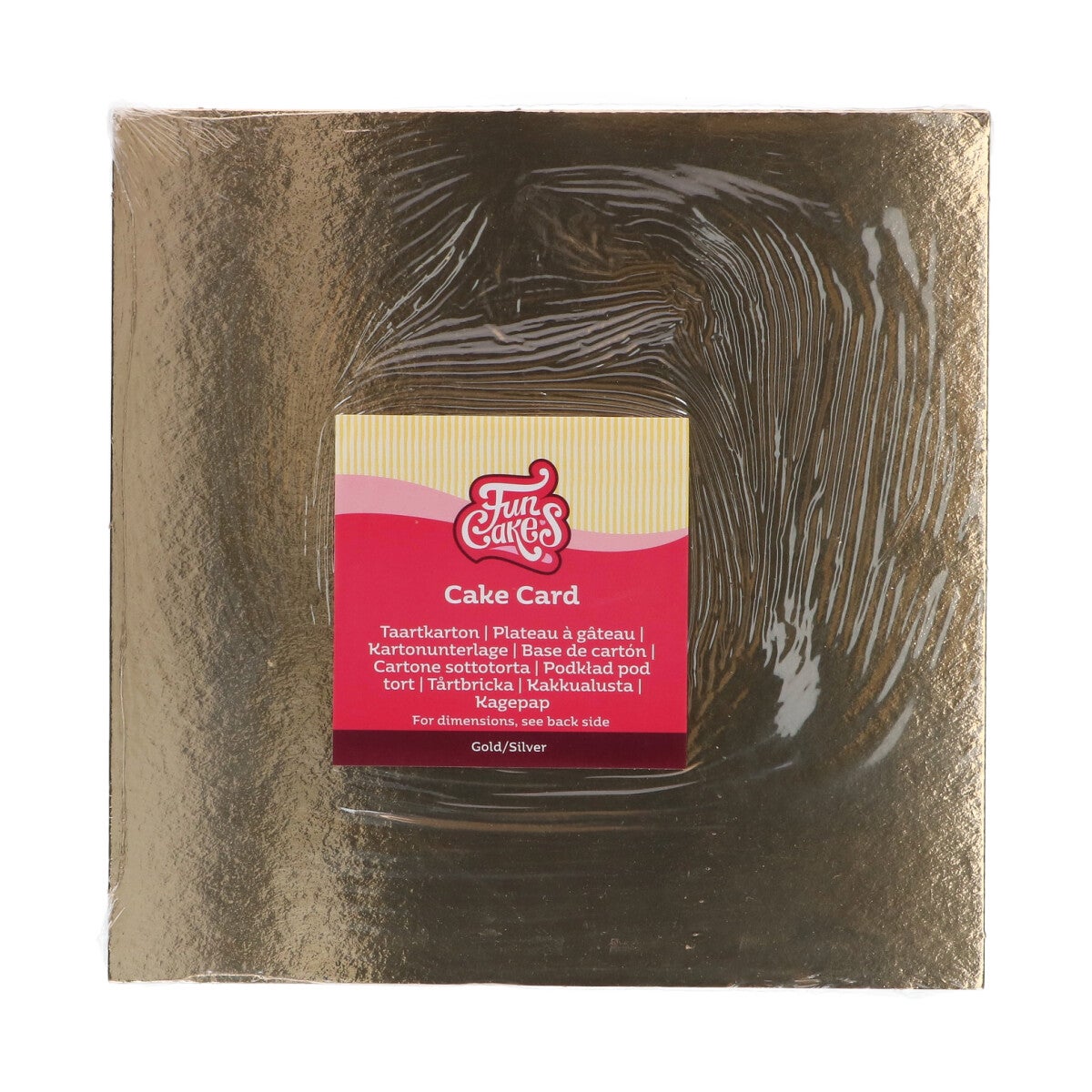 FunCakes Cartons à gâteaux or/argent carrés 25 cm pk/100