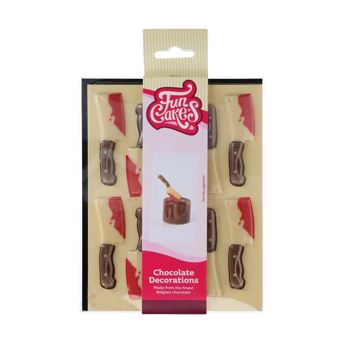FunCakes Décoration en Chocolat Halloween Couteaux Sanglants Set/10