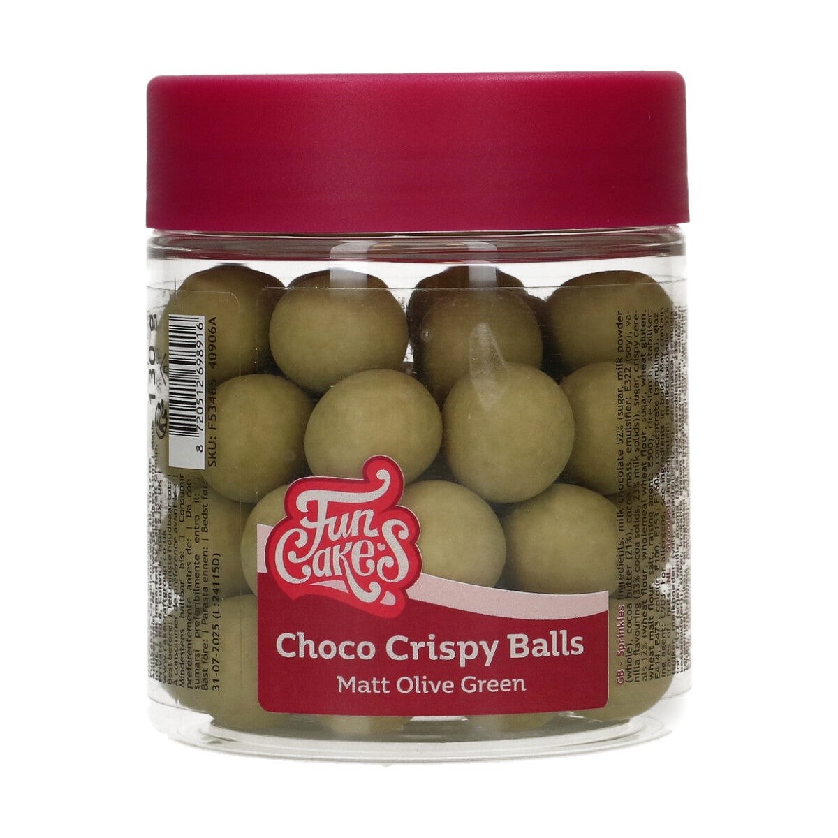 FunCakes Boules Choco Croustillantes - Matt Olive Green 130g