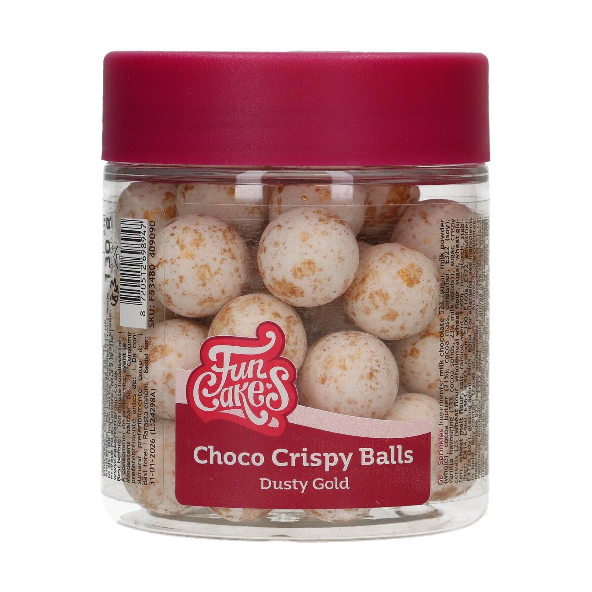 FunCakes Boules Choco Croustillantes - Matt Gold Splash 130g
