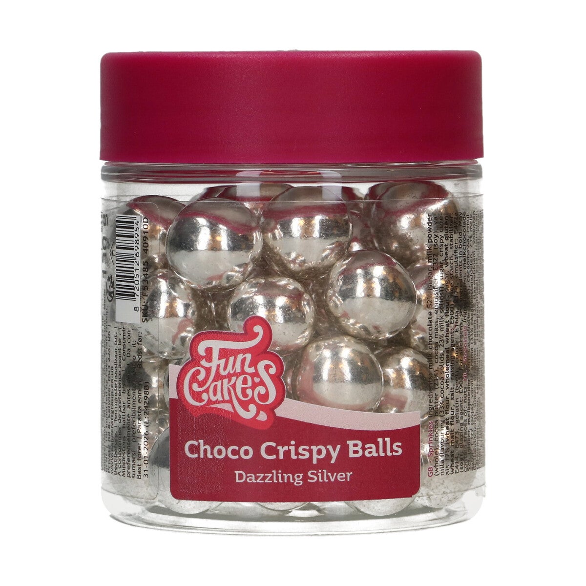 FunCakes Boules Choco Croustillantes - Metallic Silver 130g