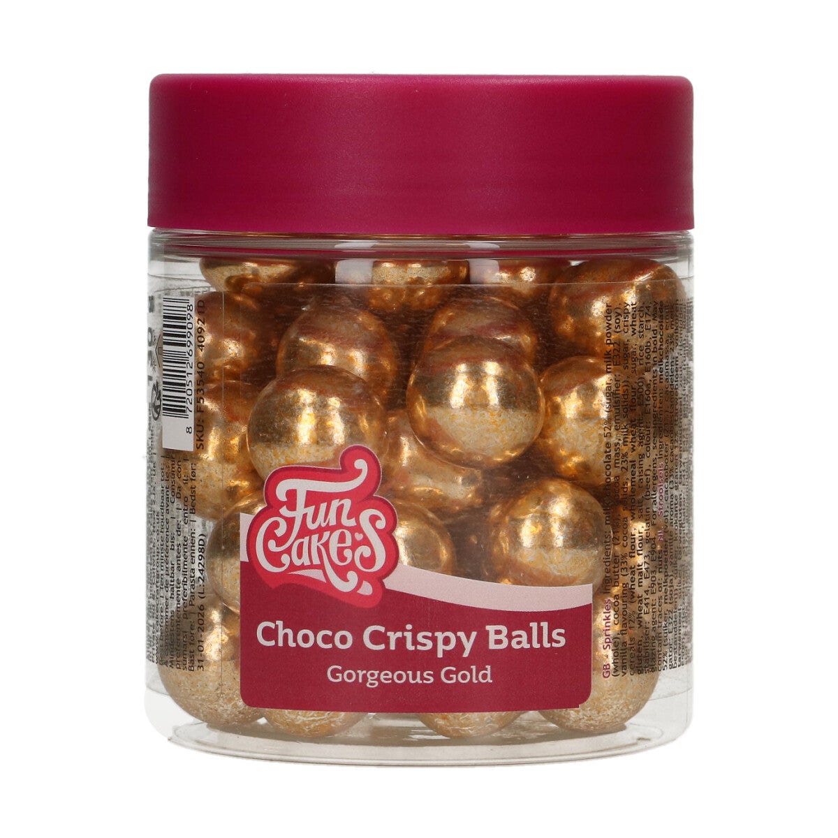 FunCakes Boules Choco Croustillantes - Metallic Gold 130g
