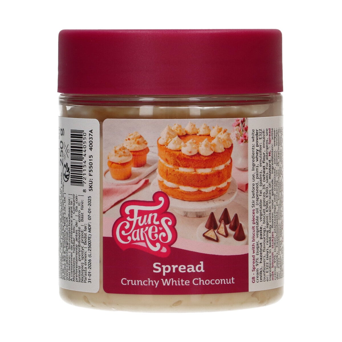 Pâte à tartiner FunCakes - Choconut blanc croustillant 250 g