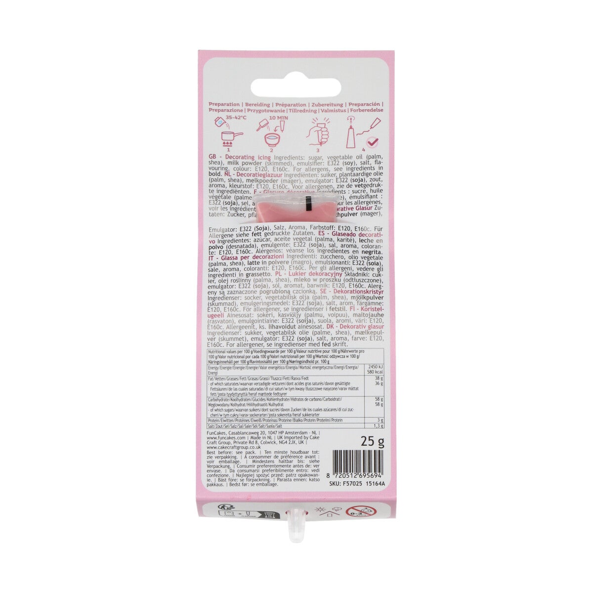 FunCakes Écrivain de Choco 25 g Pastel Pink