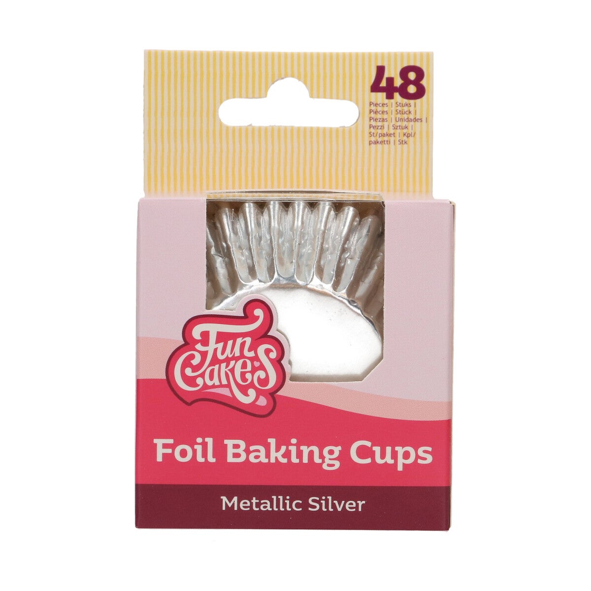 FunCakes Caissettes à Cupcake Feuille - Argent métallique pk/48