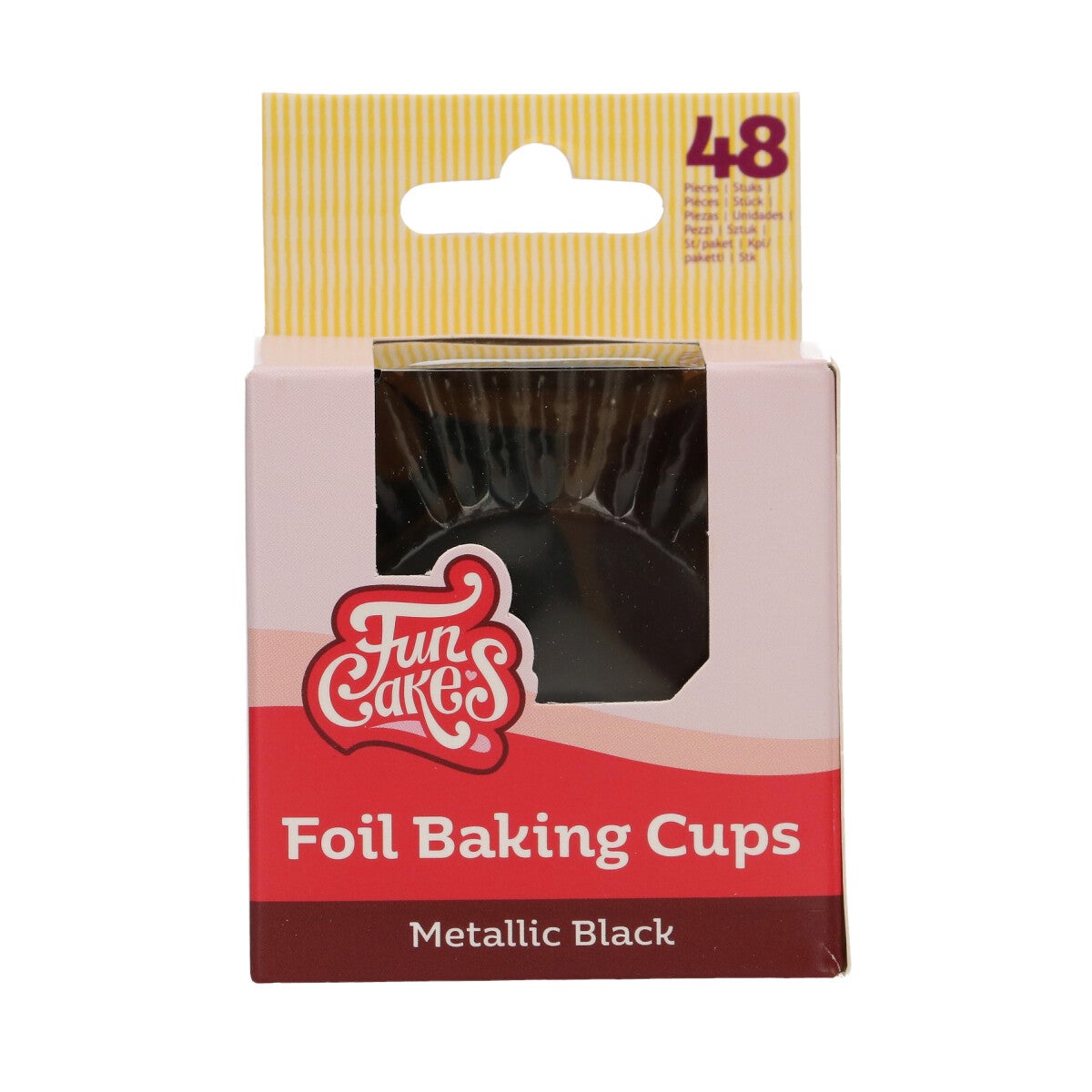 FunCakes Caissettes à Cupcake Feuille - Noir Métallique pk/48
