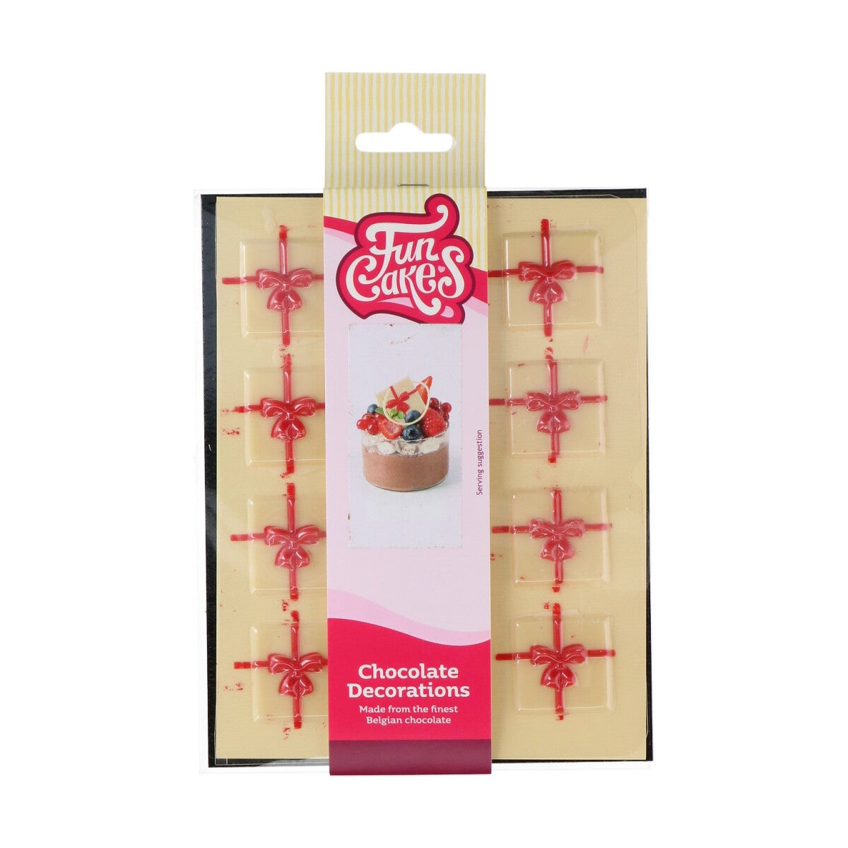 FunCakes Décorations en Chocolat Cadeau Blanc/Rouge pcs/12
