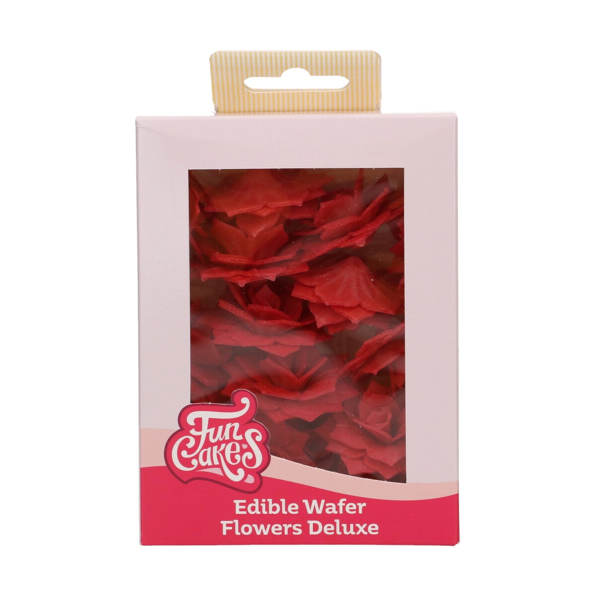 FunCakes Fleurs en Papier Comestibles Deluxe Rose Rosalia Rouge Moyenne pk/15