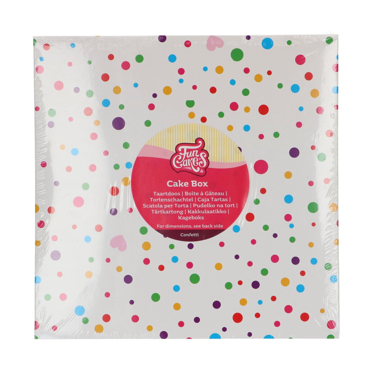 FunCakes Boîte à Gâteaux Confetti - 25x25x15cm pk/1