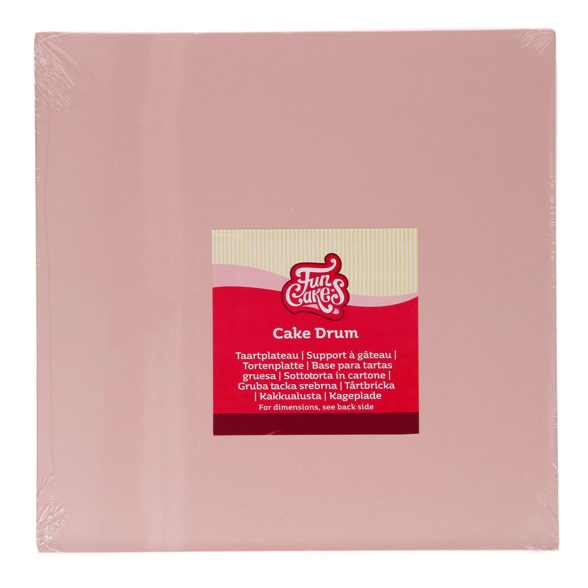 FunCakes Cake Drum Carré Rose Pastel 25 cm