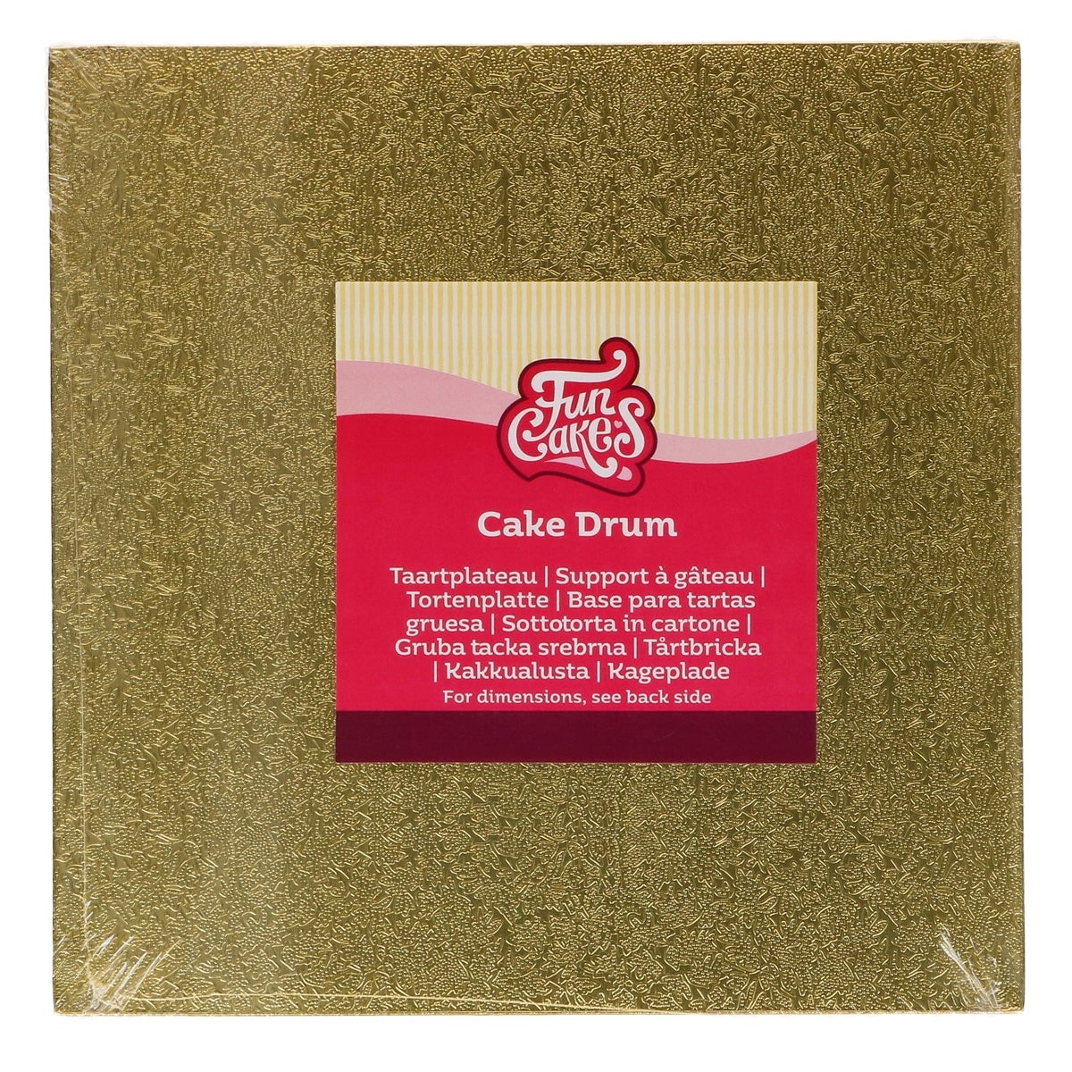 FunCakes Cake Drum Carré Or 25 cm