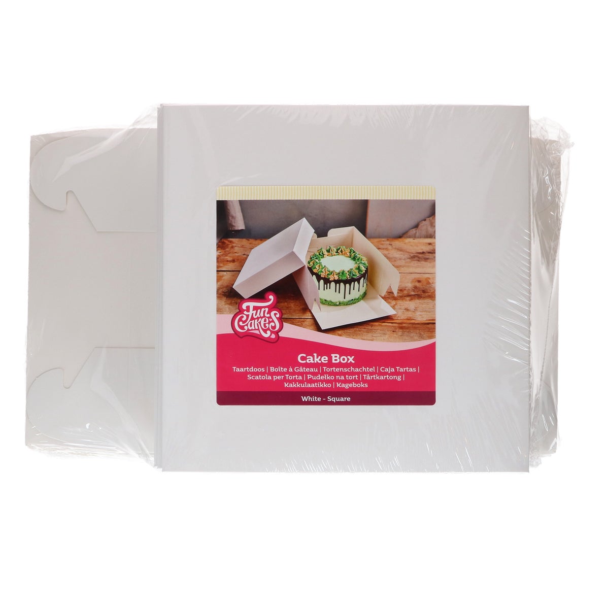 FunCakes Boîte à Gâteaux Blanc 20x20x8 cm pk/25