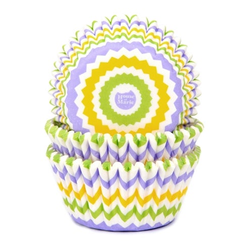 House of Marie Baking Cups Chevron Printemps pk/50