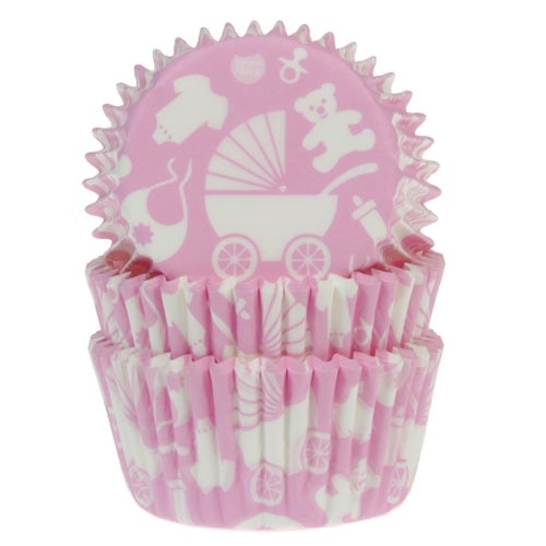 House of Marie Baking Cups Baby Pink pk/48