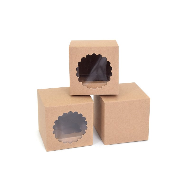 House of Marie Cupcake Doos 1 - Kraft pk/3