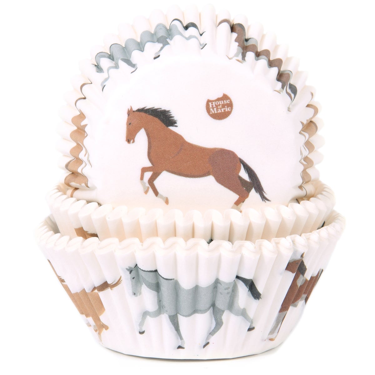 House of Marie Caissettes à Cupcakes - Horses pcs/50