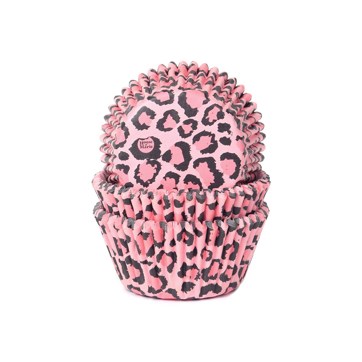 House of Marie Caissettes à Cupcakes - Leopard Pink pcs/48