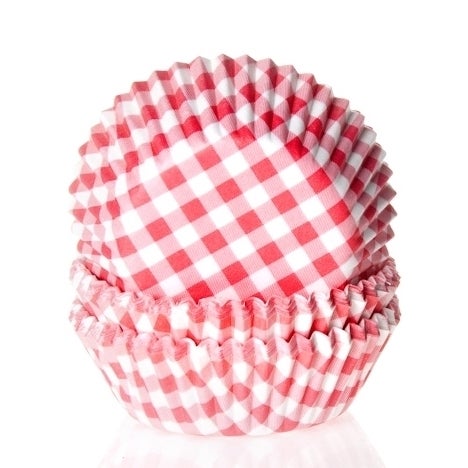 House of Marie Baking cups Gingham Red - pk/48