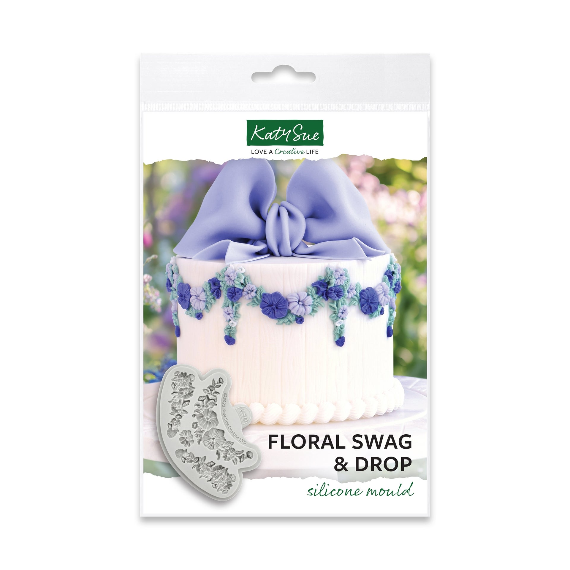 Katy Sue Silicone Mould - Guirlande florale et goutte