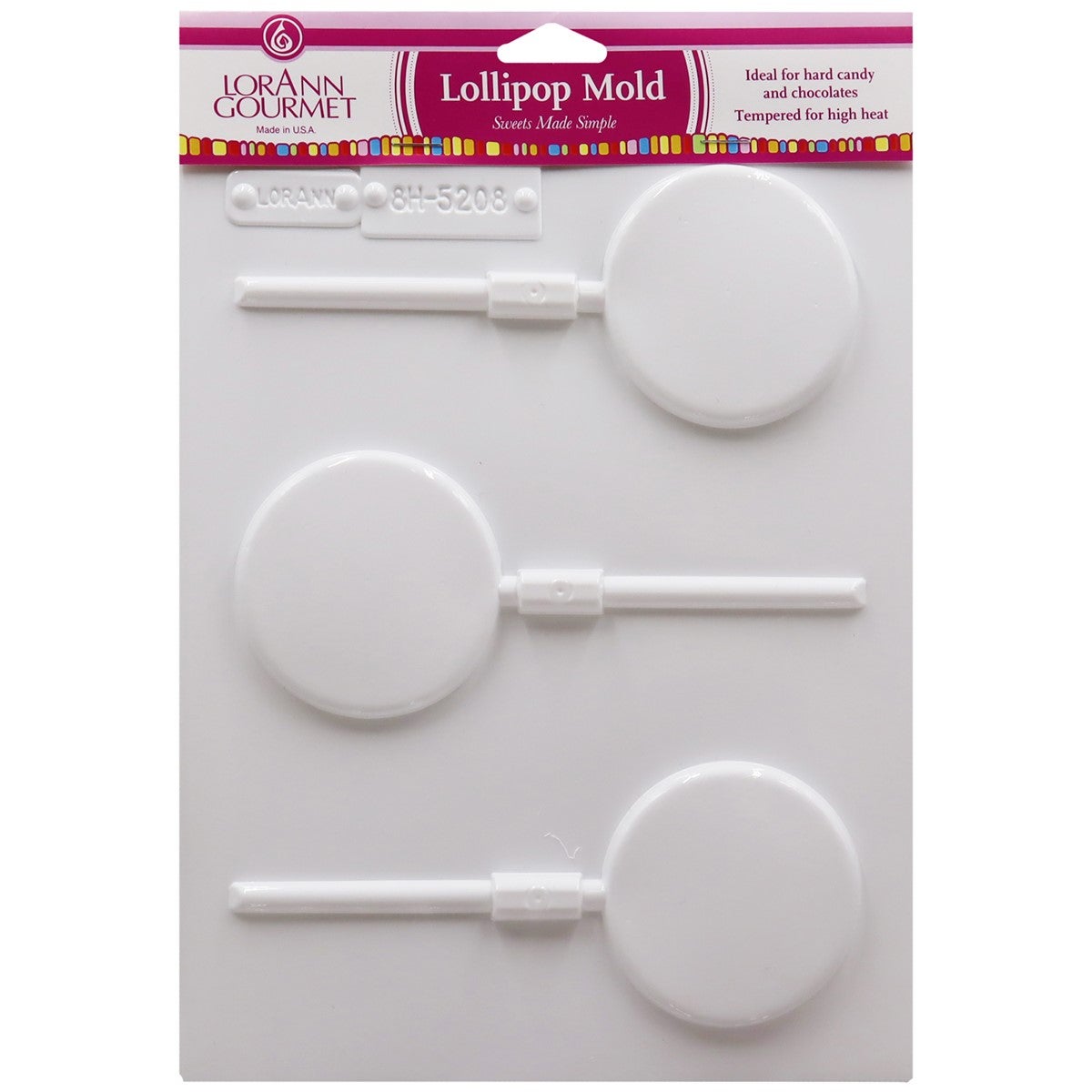 Lorann Round Lollipop Sheet Mold - Large