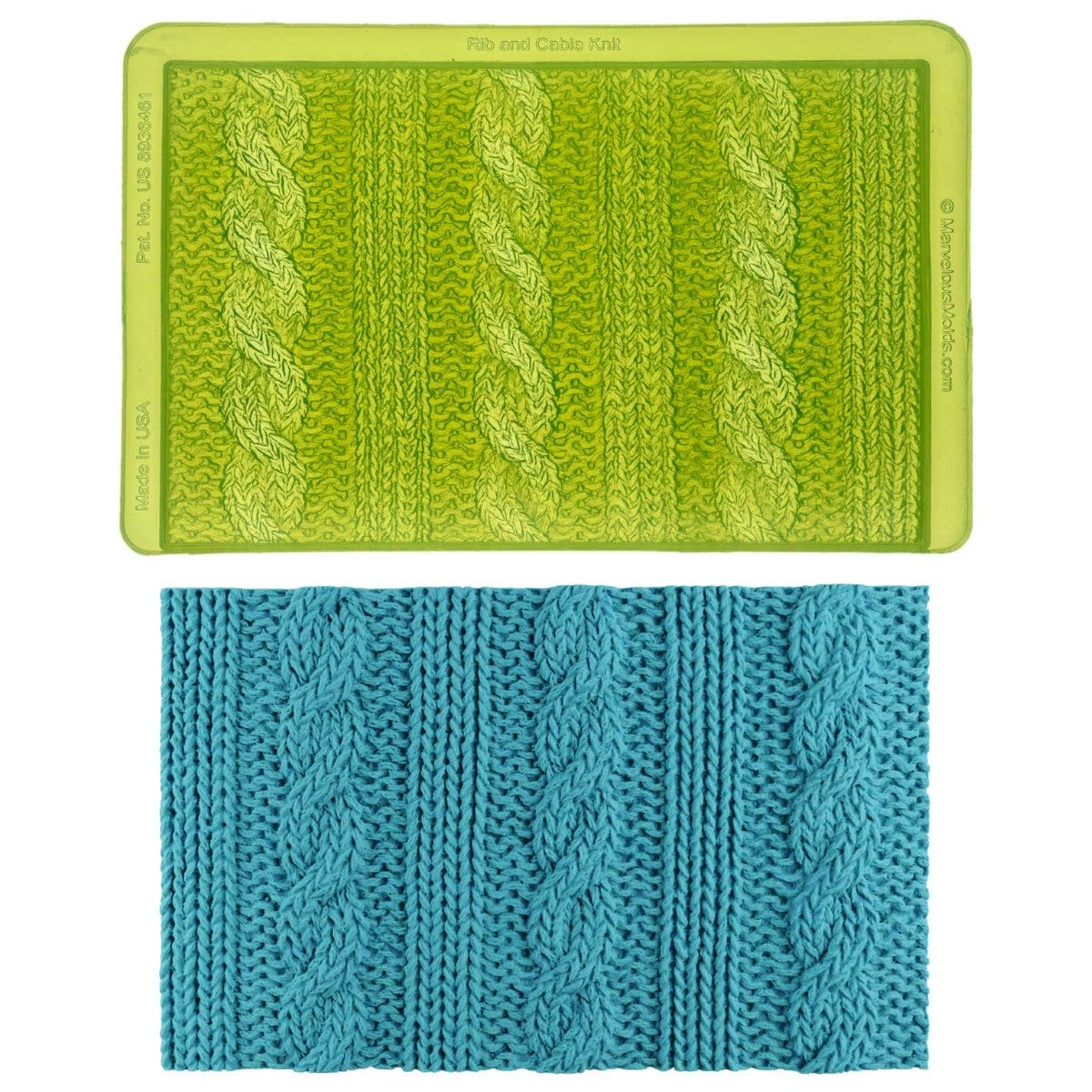 Marvelous Molds Moule en Silicone - Rib & Cable Knit Simpress