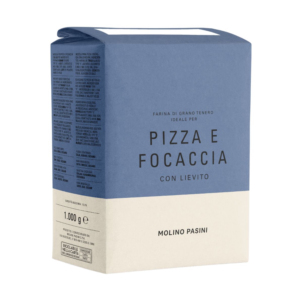 Molino Pasini Mélange pour Pizza Focaccia avec Levure 1 kg