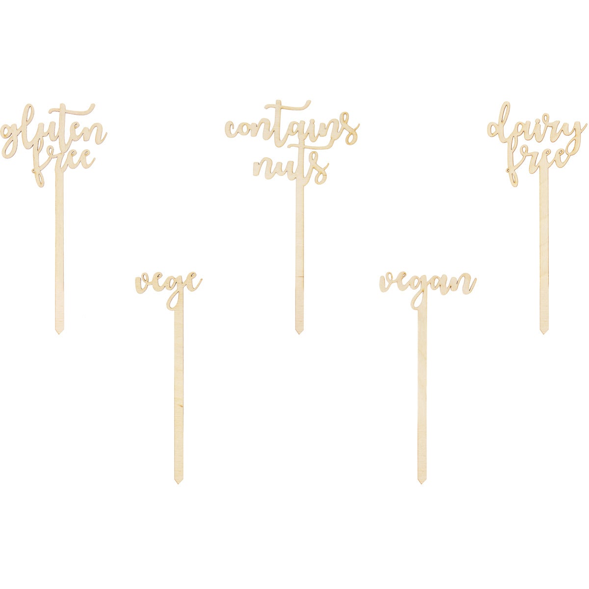 PartyDeco Wooden Sweet Table Toppers pk/5