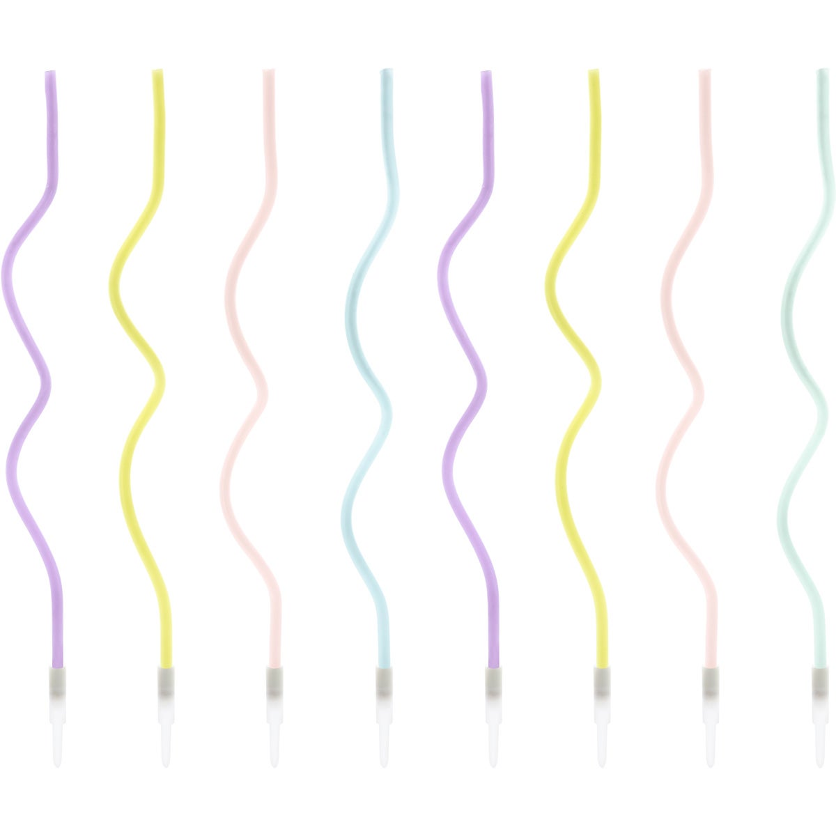 PartyDeco Bougies d'anniversaire Curl Mix 16 cm pk/8