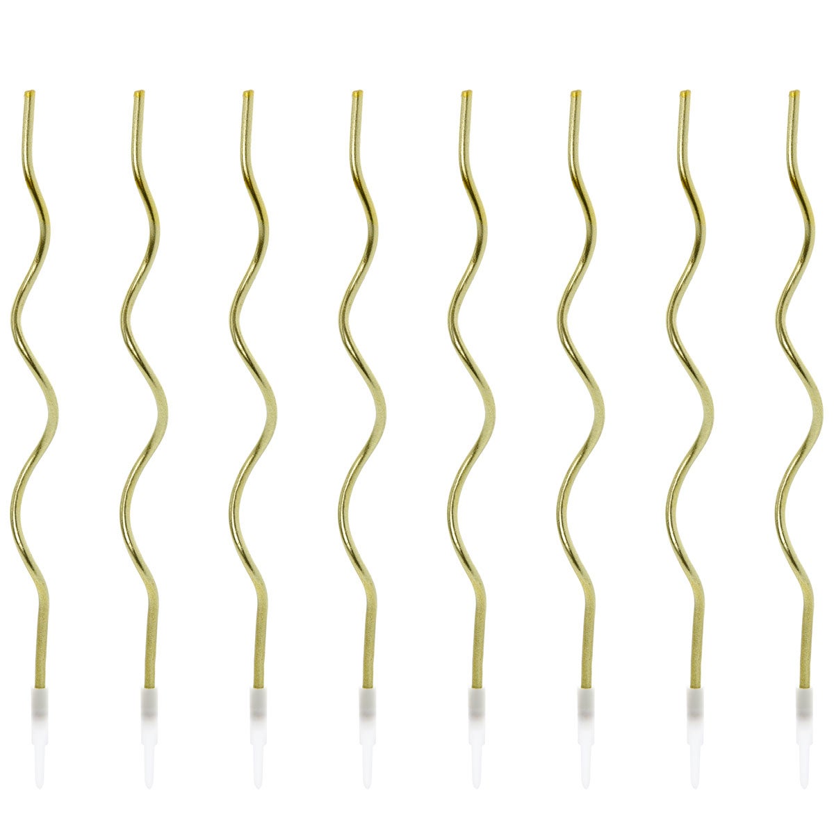 PartyDeco Bougies d'anniversaire Curl Gold pk/8