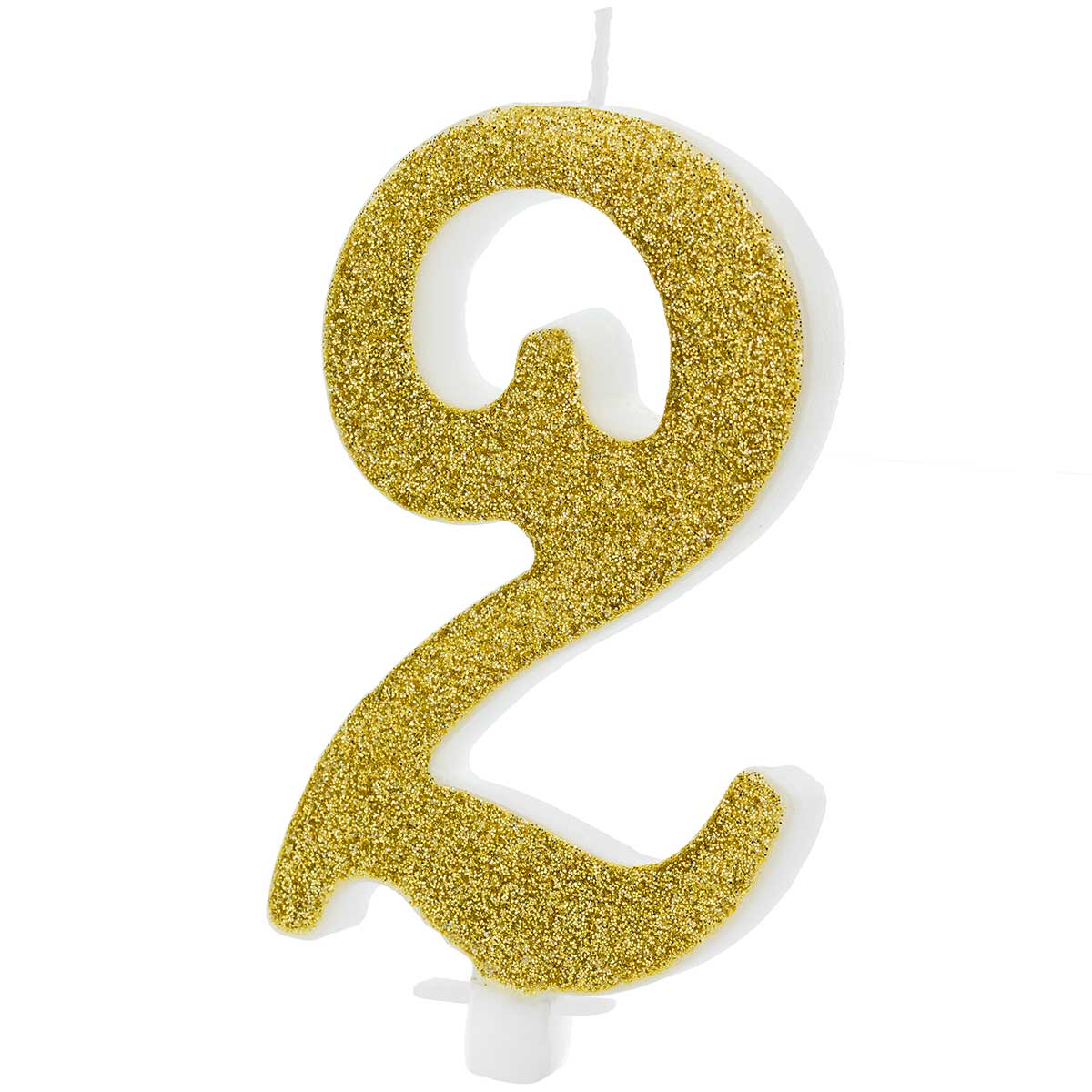 PartyDeco Bougies d'anniversaire Numéro 2 - Modern Gold