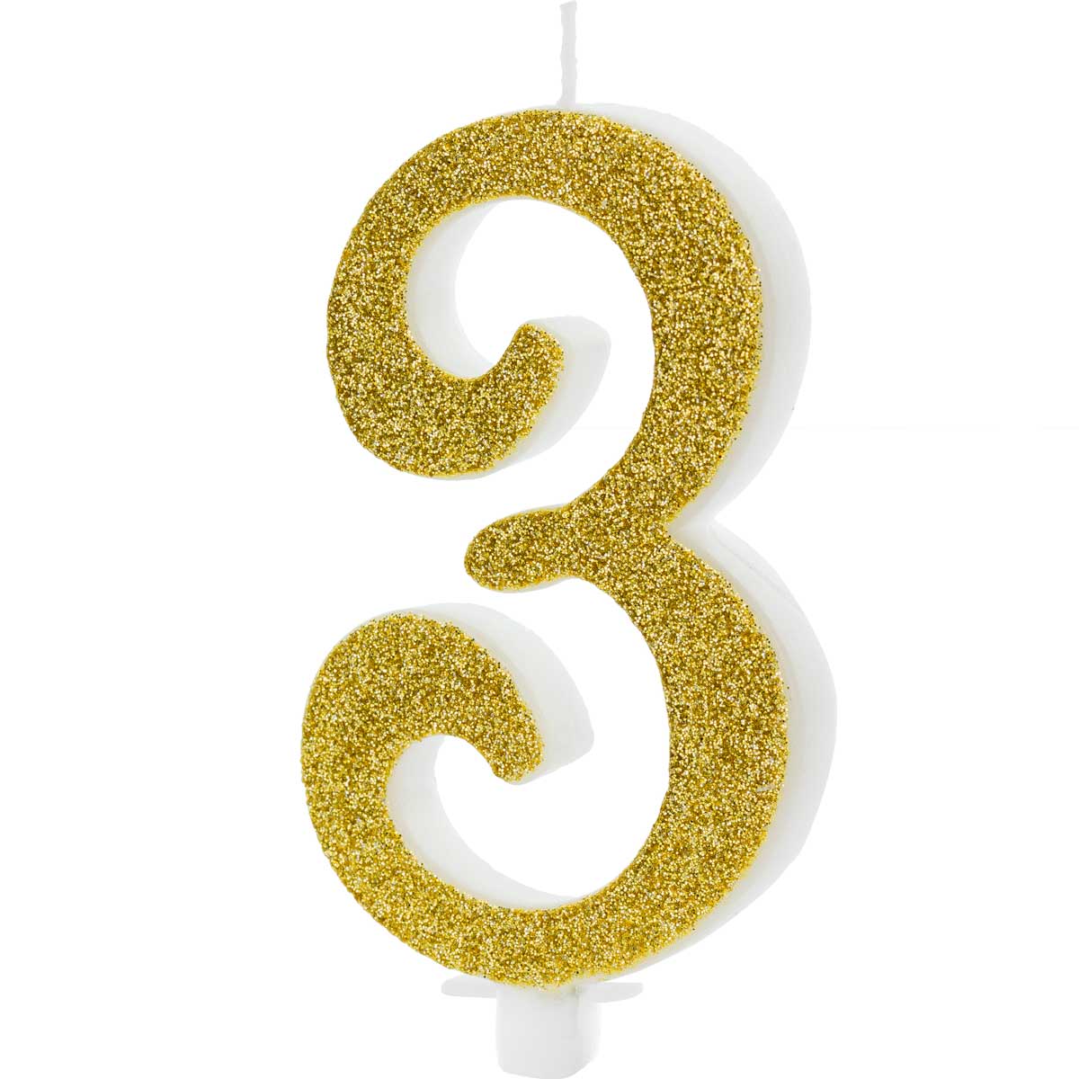 PartyDeco Bougies d'anniversaire Numéro 3 - Modern Gold