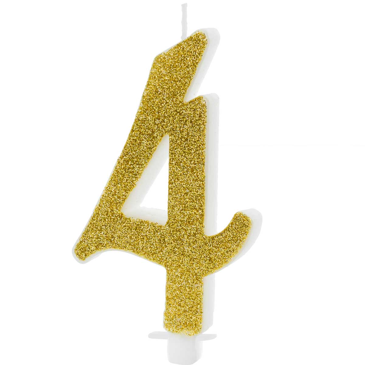 PartyDeco Bougies d'anniversaire Numéro 4 - Modern Gold