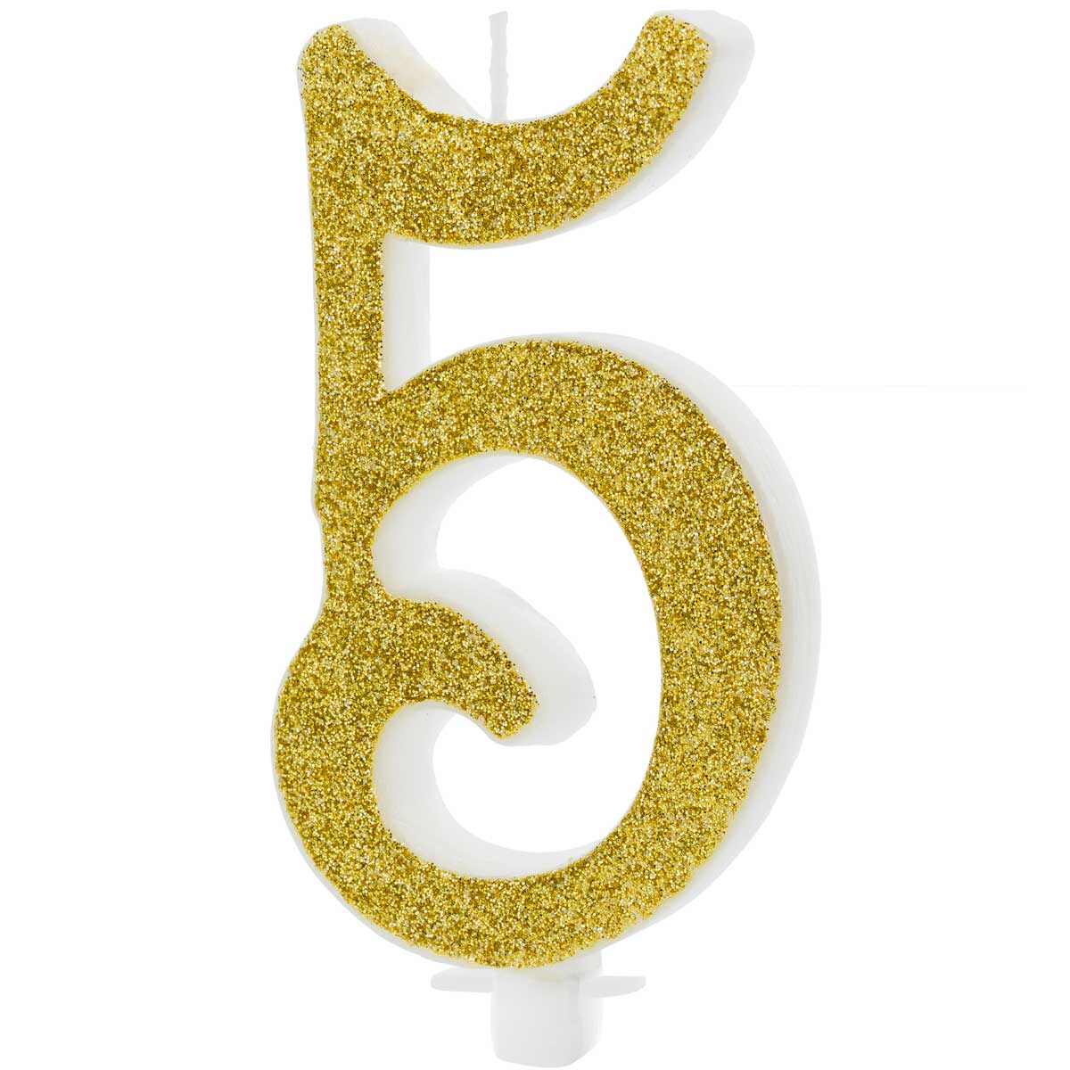 PartyDeco Bougies d'anniversaire Numéro 5 - Modern Gold