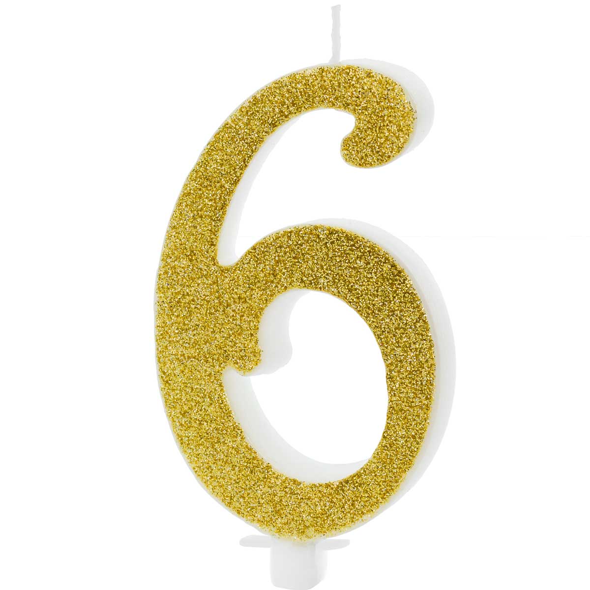 PartyDeco Bougies d'anniversaire Numéro 6 - Modern Gold