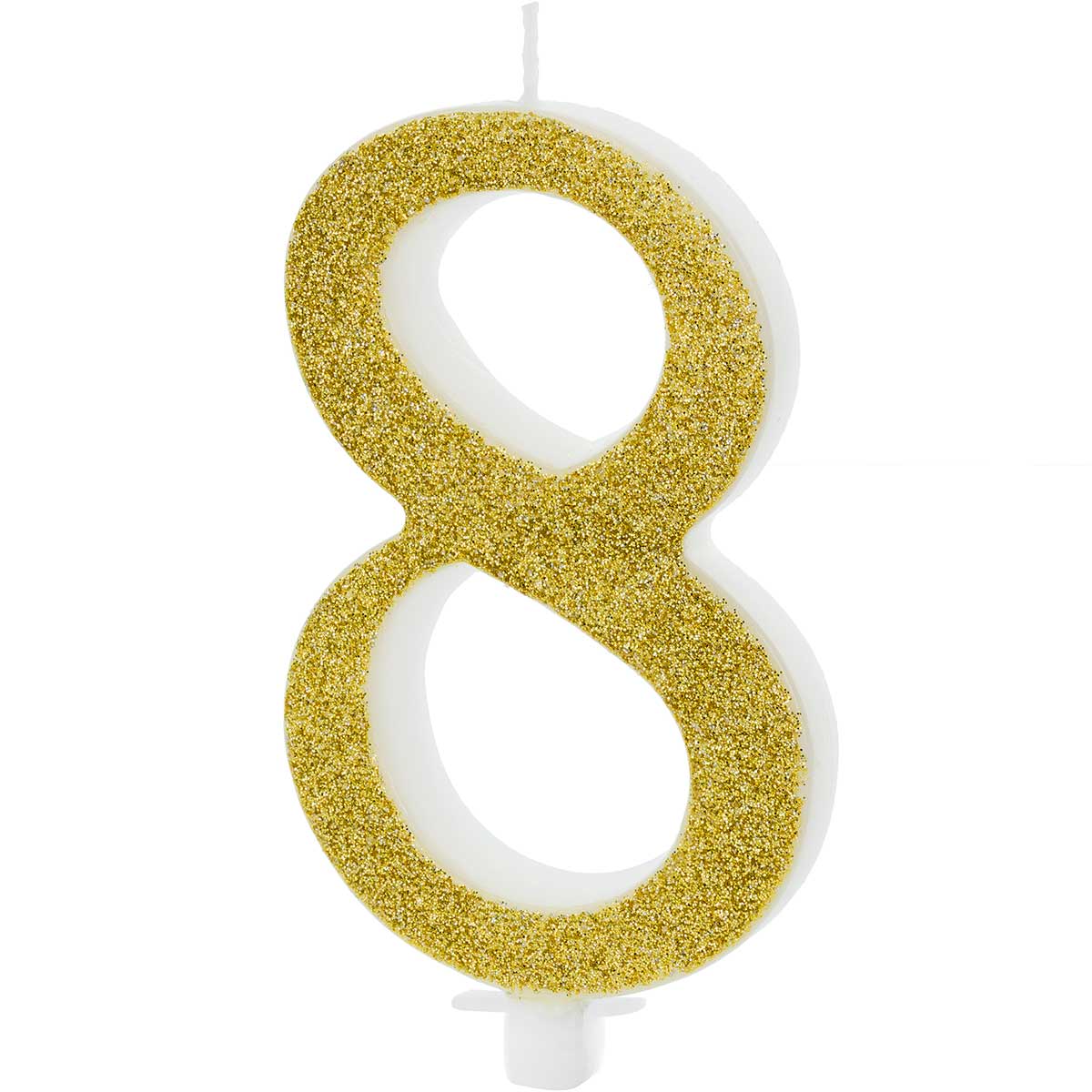PartyDeco Bougies d'anniversaire Numéro 8 - Modern Gold