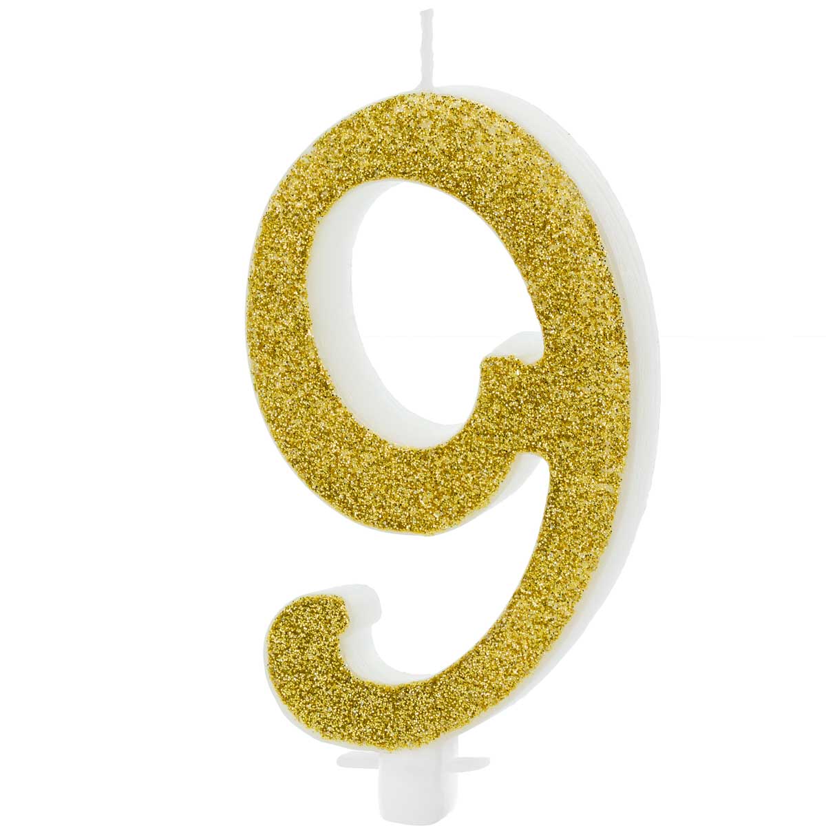 PartyDeco Bougies d'anniversaire Numéro 9 - Modern Gold