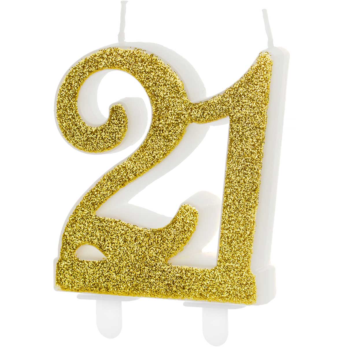 PartyDeco Bougies d'anniversaire Numéro 21 - Modern Gold