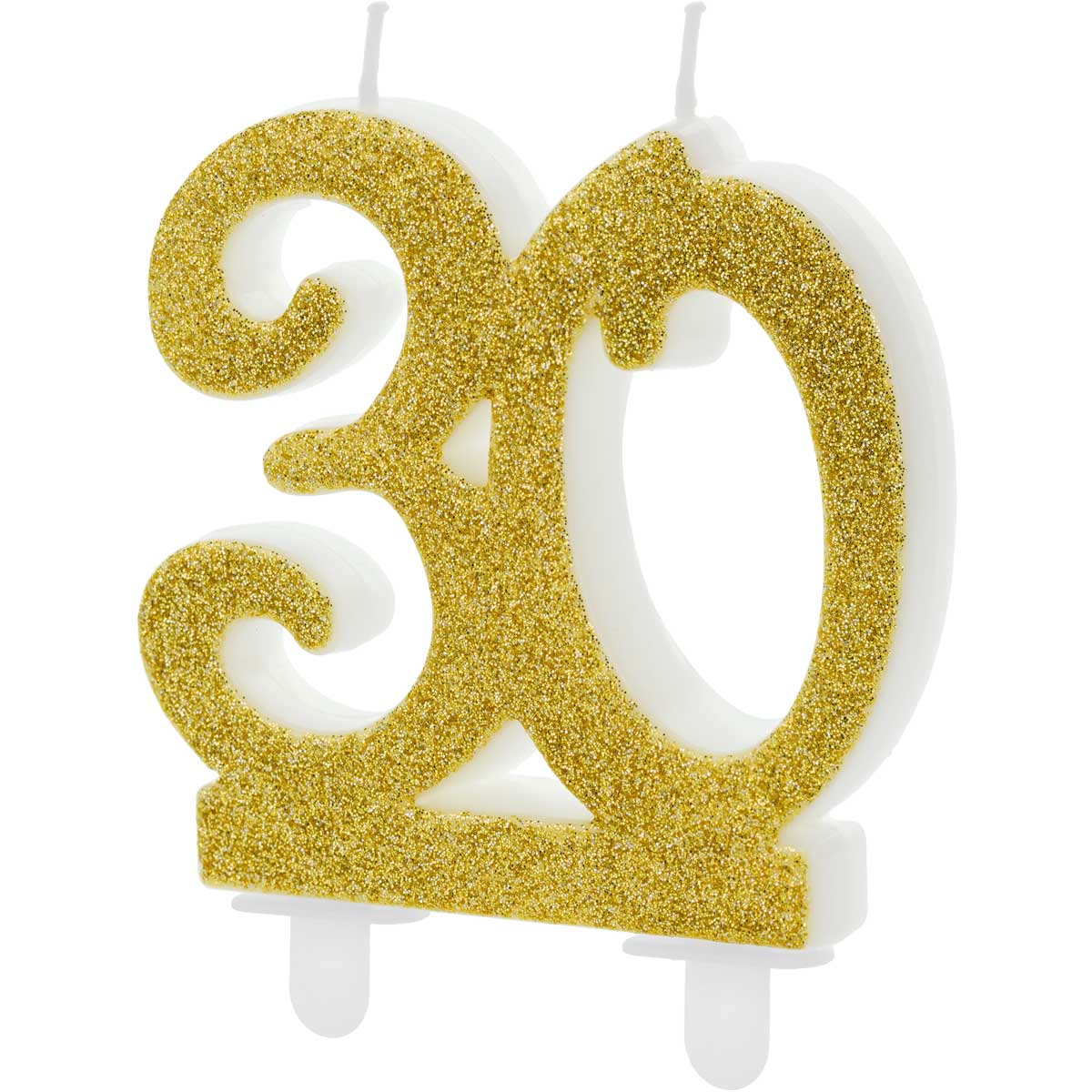 PartyDeco Bougies d'anniversaire Numéro 30 - Modern Gold