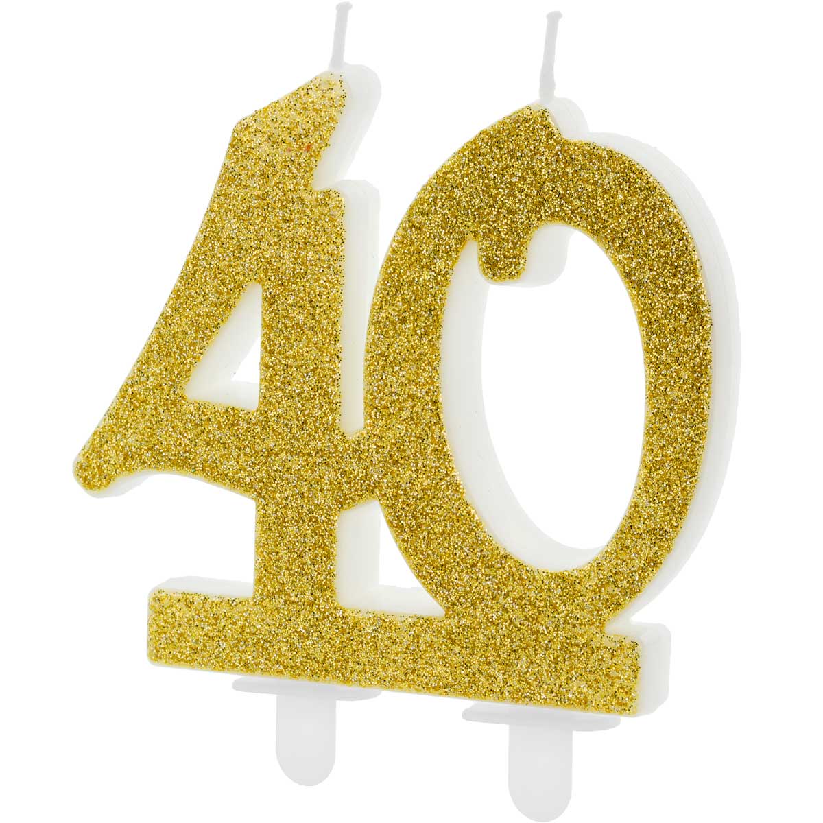PartyDeco Bougies d'anniversaire Numéro 40 - Modern Gold